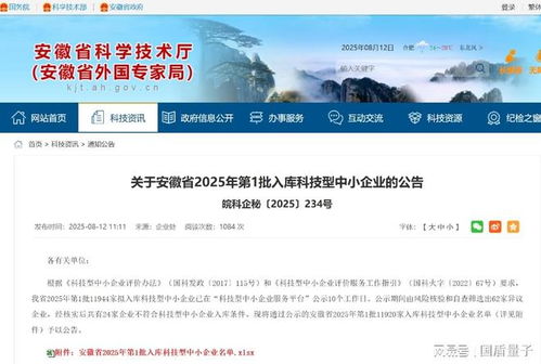 權威認可！安徽量子云入庫科技型中小企業，軟件開發展現硬實力